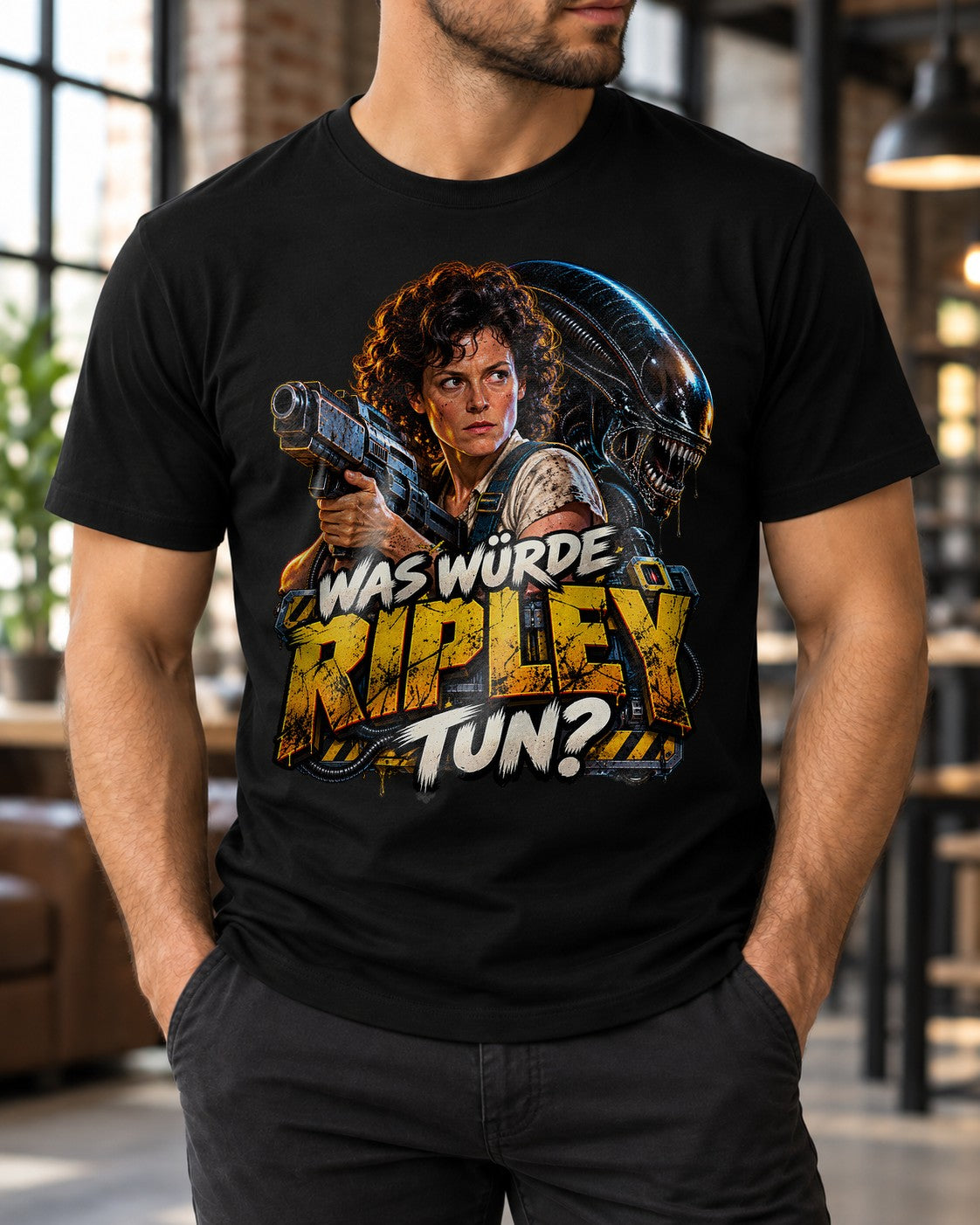 Was würde Ripley tun T-Shirt, Sci-Fi Horror Filmshirt, Alien Fan Geschenk, Nerd Shirt Unisex, Ripley Quote Tee