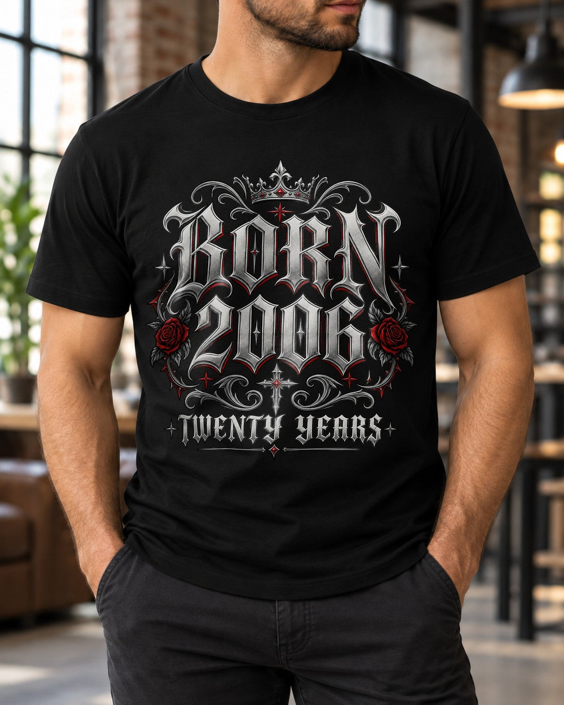 Personalisiertes Geburtstag T-Shirt mit Wunschjahr Gothic Vintage Shirt Herren Damen Geschenk individuell