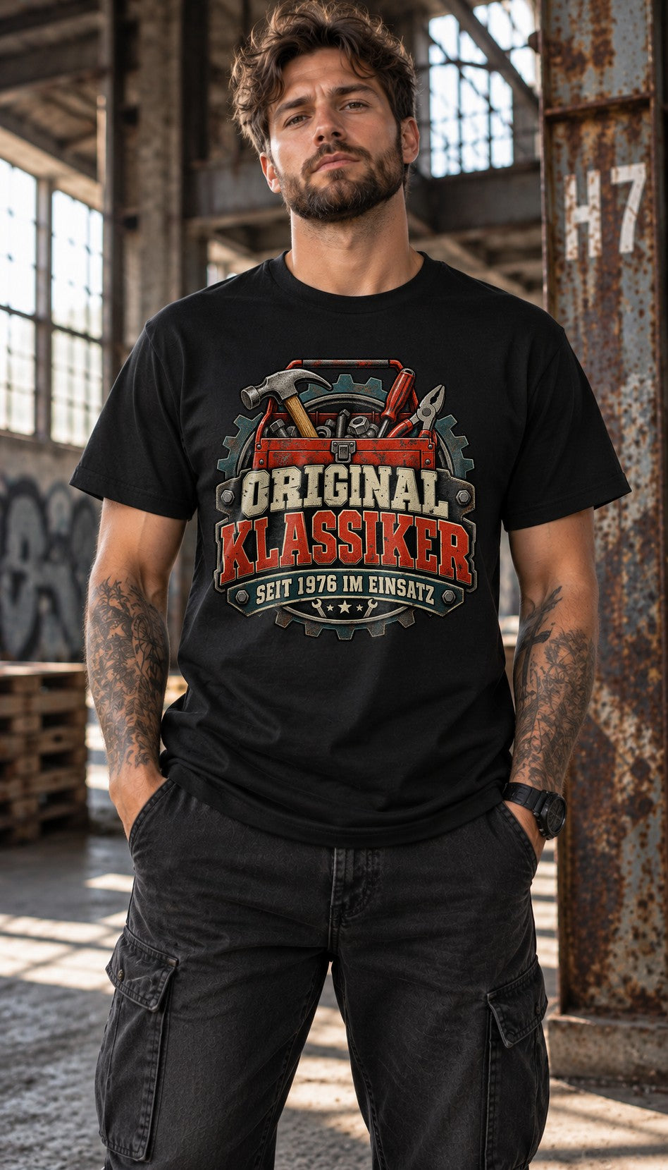 Original Klassiker seit 1976 im Einsatz T-Shirt Herren, Geburtstag 1976 Geschenk, Werkzeug Retro Shirt, Jahrgang Klassiker