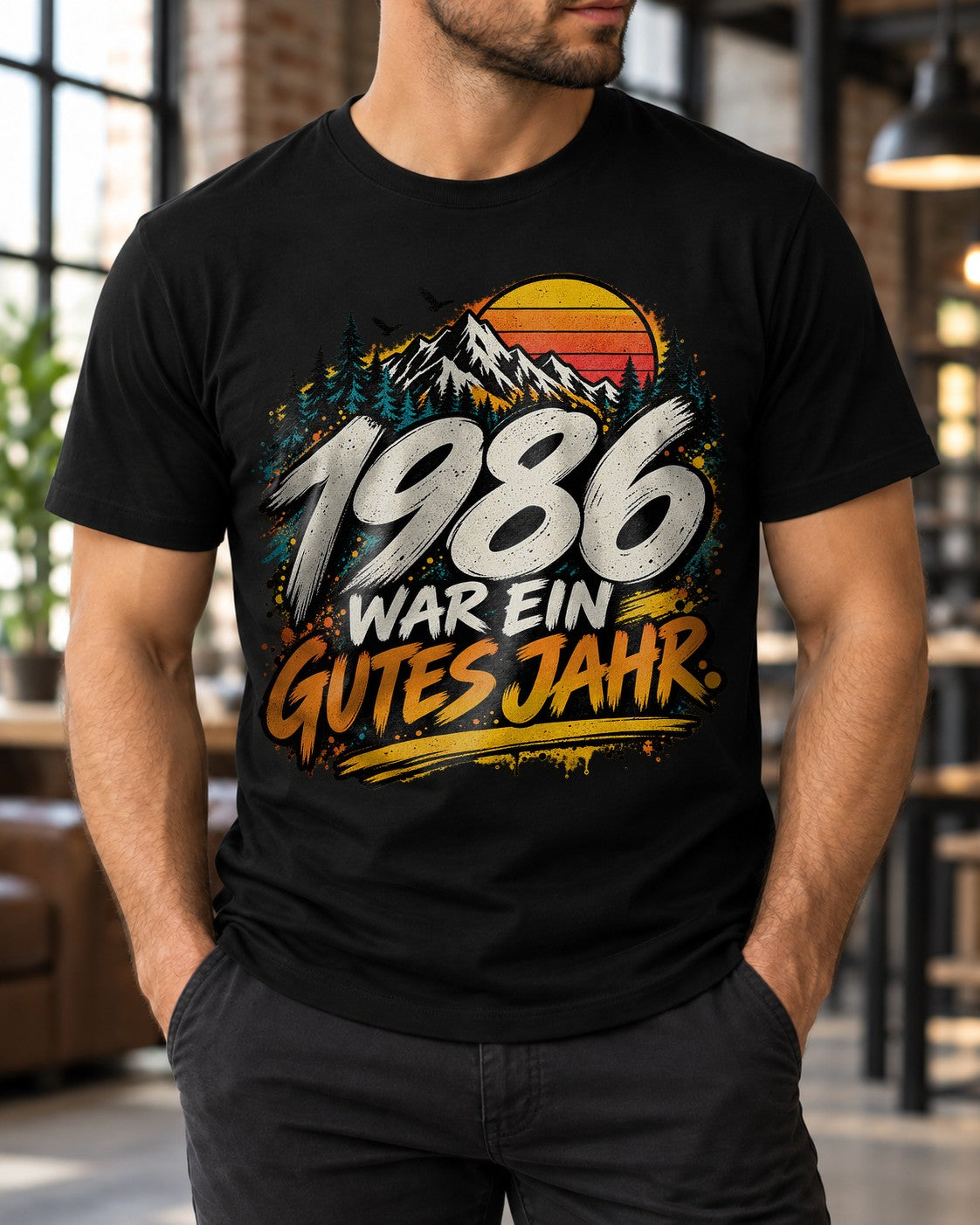 1986 war ein gutes Jahr T-Shirt Herren Retro Vintage Geburtstag 39 Geschenk Jahrgang 1986 Bergmotiv Funshirt