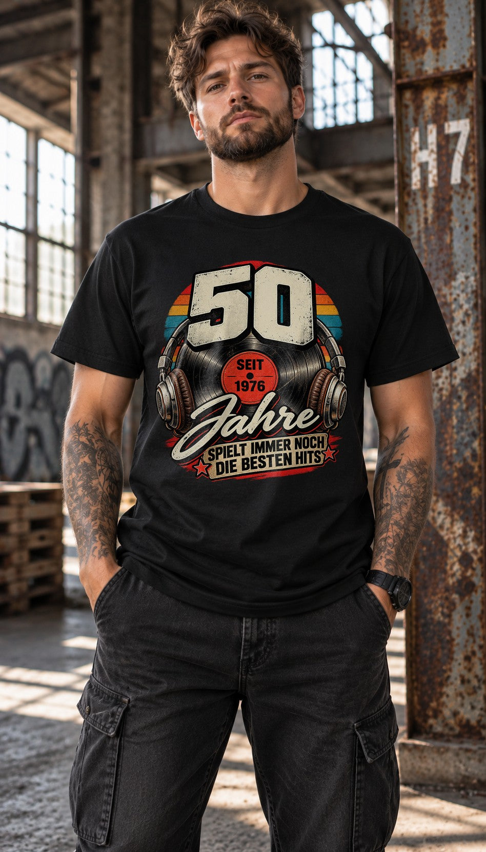 50 Seit 1976 Jahre Spielt Immer Noch Die Besten Hits T-Shirt, 50. Geburtstag Retro Shirt Herren Geschenk