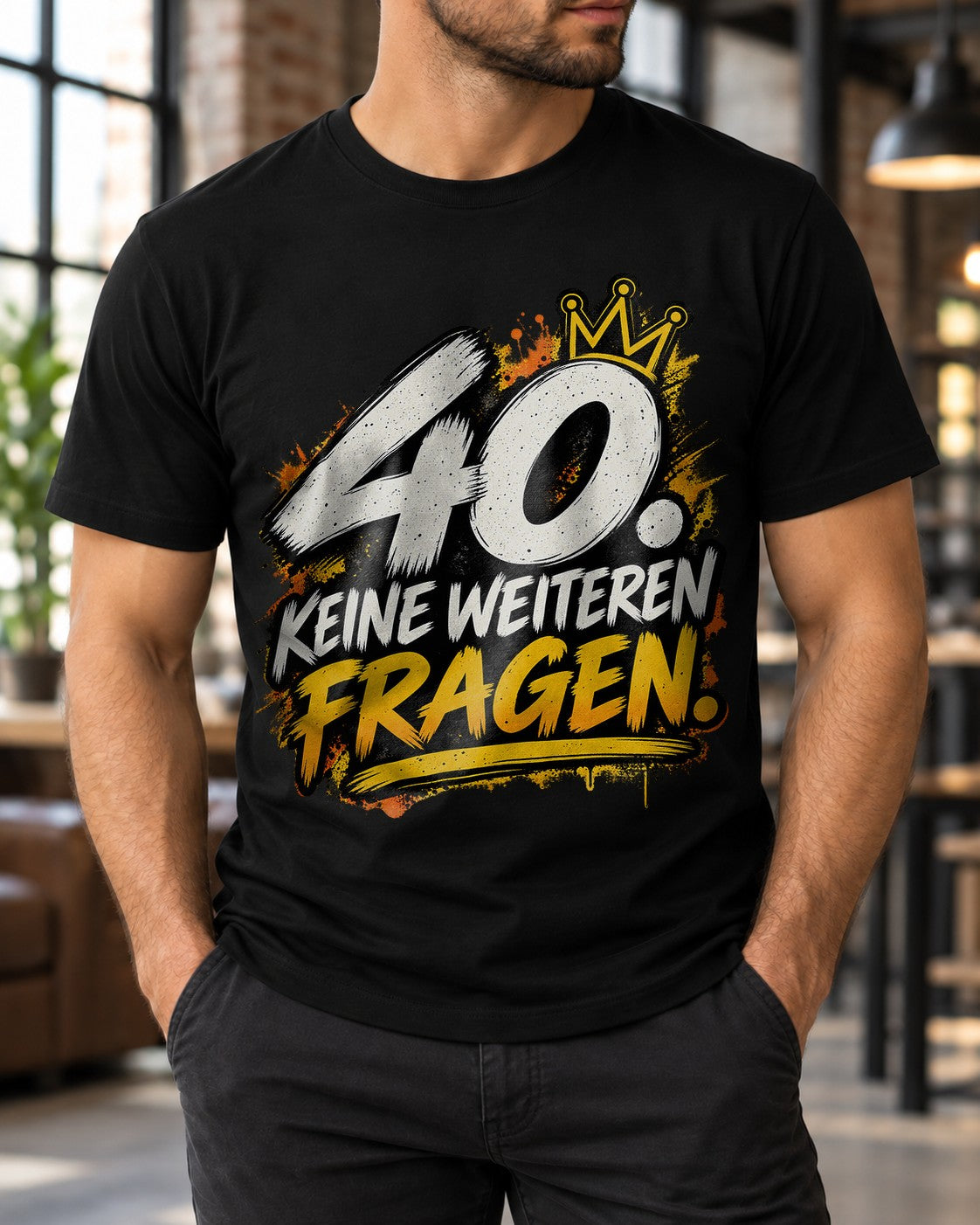 Camiseta divertida de 40.º cumpleaños para hombre, camiseta de «40, no hagas más preguntas», regalo de cumpleaños para hombre, camiseta divertida con mensaje