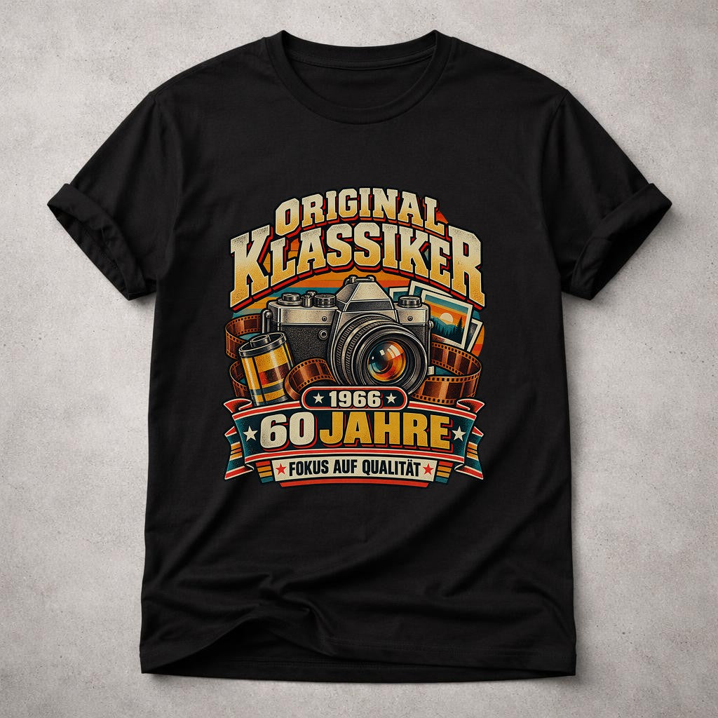 Clásico original 1966 60 años camiseta fotógrafo cámara cumpleaños regalo vintage para el 60.º cumpleaños hombres y mujeres