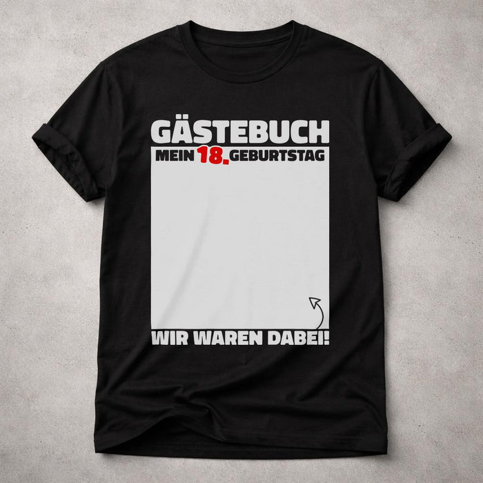 Gästebuch Mein 18 Geburtstag T-Shirt, 18. Geburtstag Shirt Herren, Party Erinnerungs Shirt, Wir Waren Dabei Geschenk