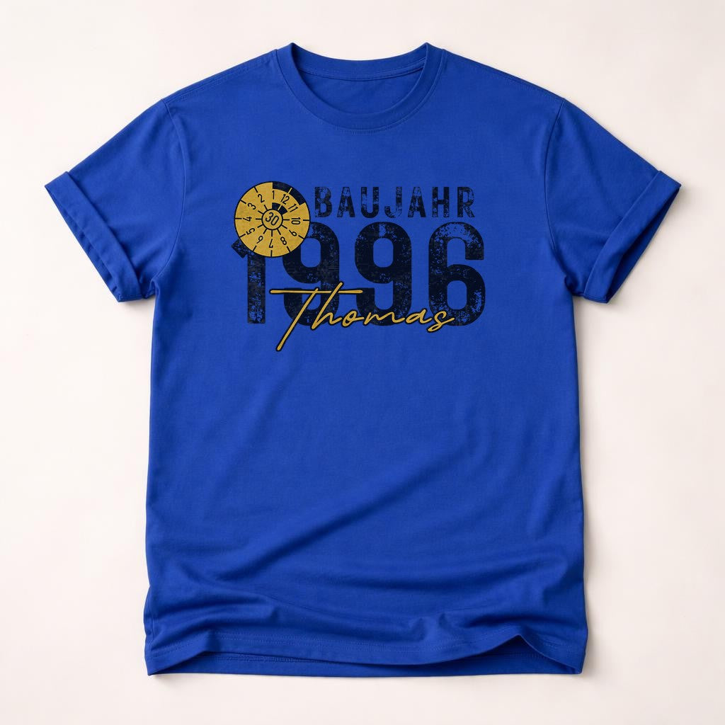 30. Geburtstag T-Shirt personalisiert mit Namen – Baujahr 1996 Shirt für Männer zum 30 Jahre Geburtstag