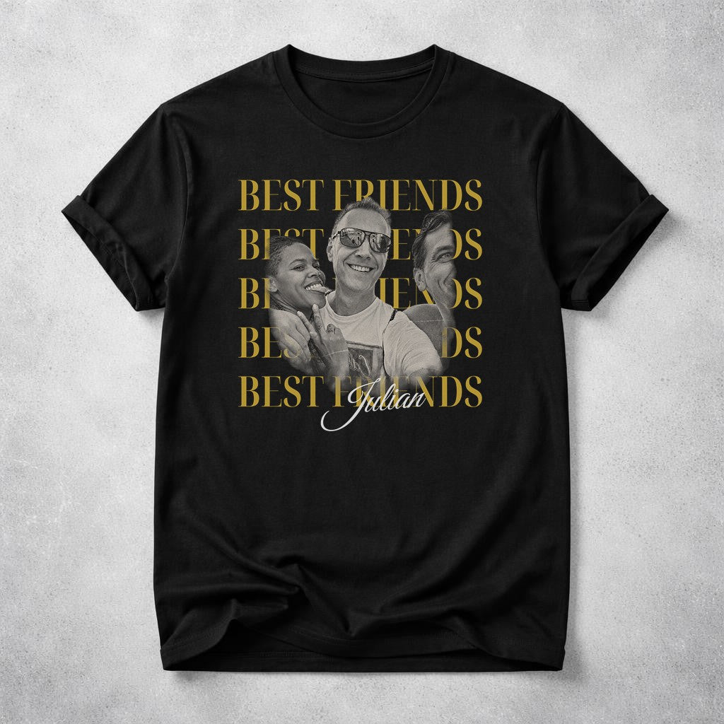 Best Friends Shirt personalisiert mit Namen - Foto Look T-Shirt für beste Freundin, Damen Hoodie Sweatshirt Bestie Geschenk