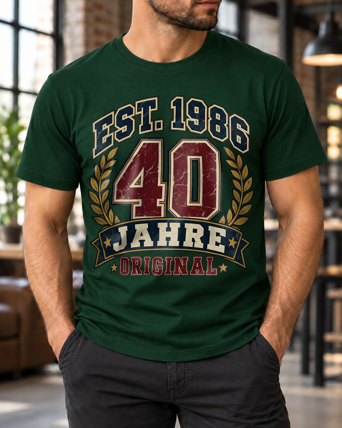 40 Jahre Original T-Shirt EST. 1986 Vintage Geburtstag Herren Geschenk 40. Geburtstag Retro Jubiläum Shirt