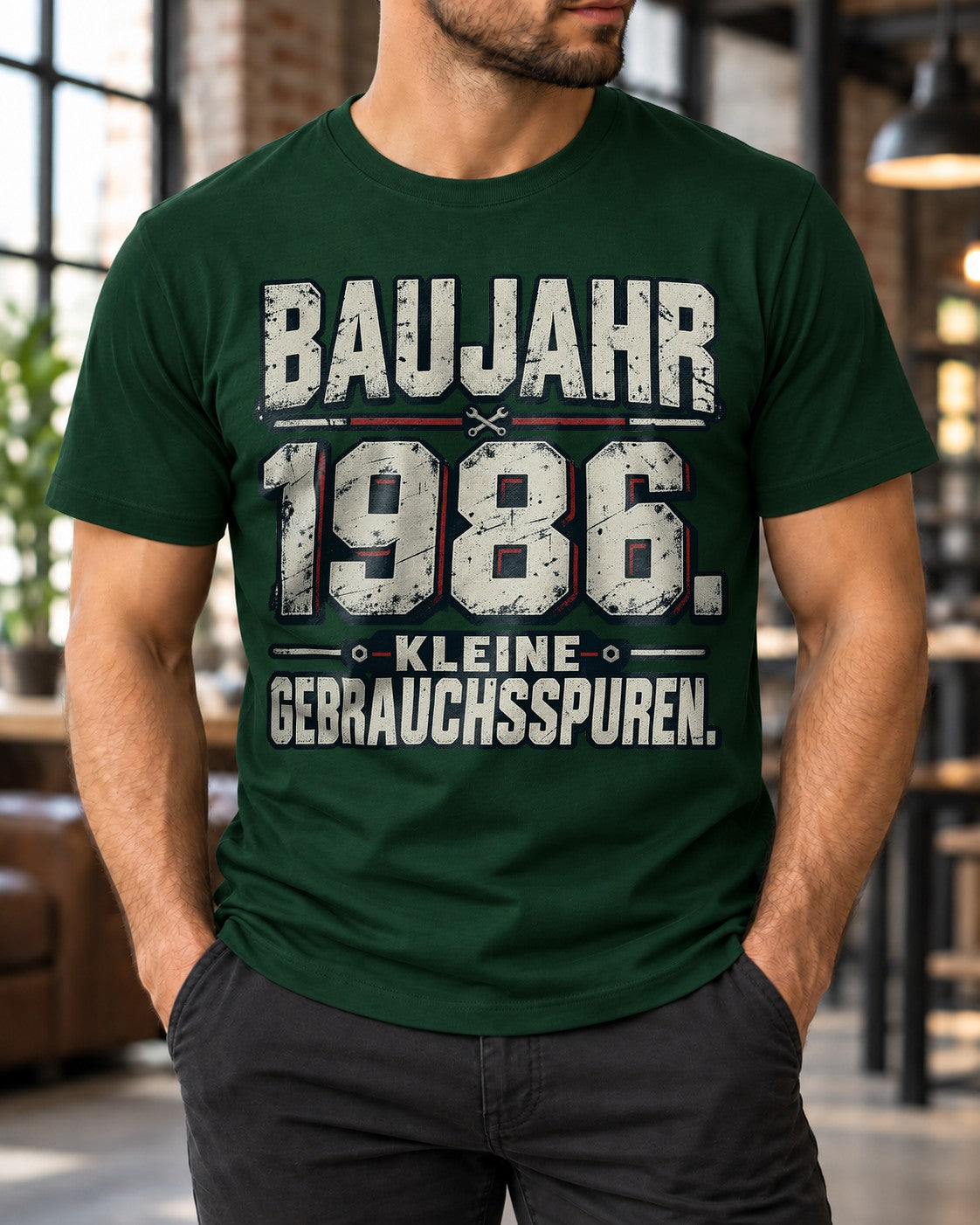 Baujahr 1986 Kleine Gebrauchsspuren T-Shirt Herren Vintage Geburtstag Geschenk 39 Jahre Jahrgang 1986 Fun Shirt