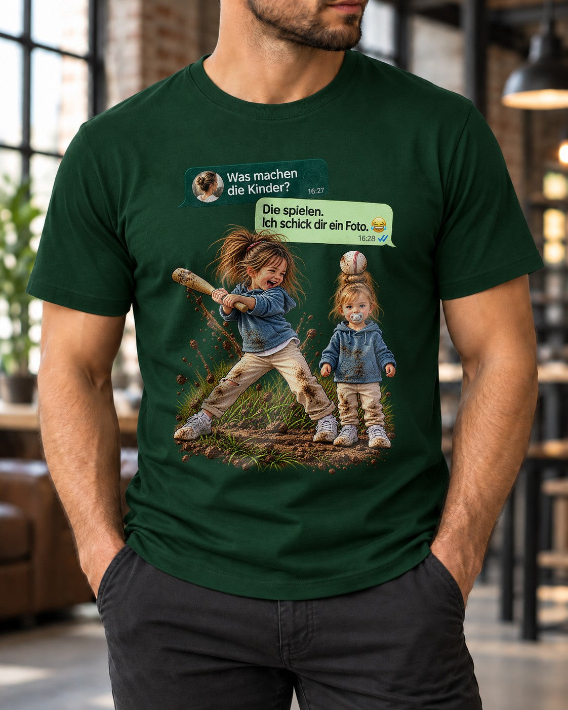 Papa T-Shirt lustig Kinder spielen Ich schick dir ein Foto Shirt, Geschenk für Papa, Papa Humor T-Shirt Damen