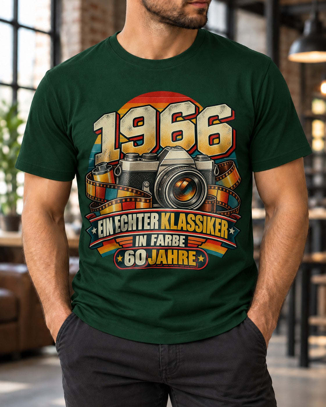 1966 Ein echter Klassiker in Farbe 60 Jahre T-Shirt, Geburtstag Shirt Herren, Vintage Kamera Retro Geschenk
