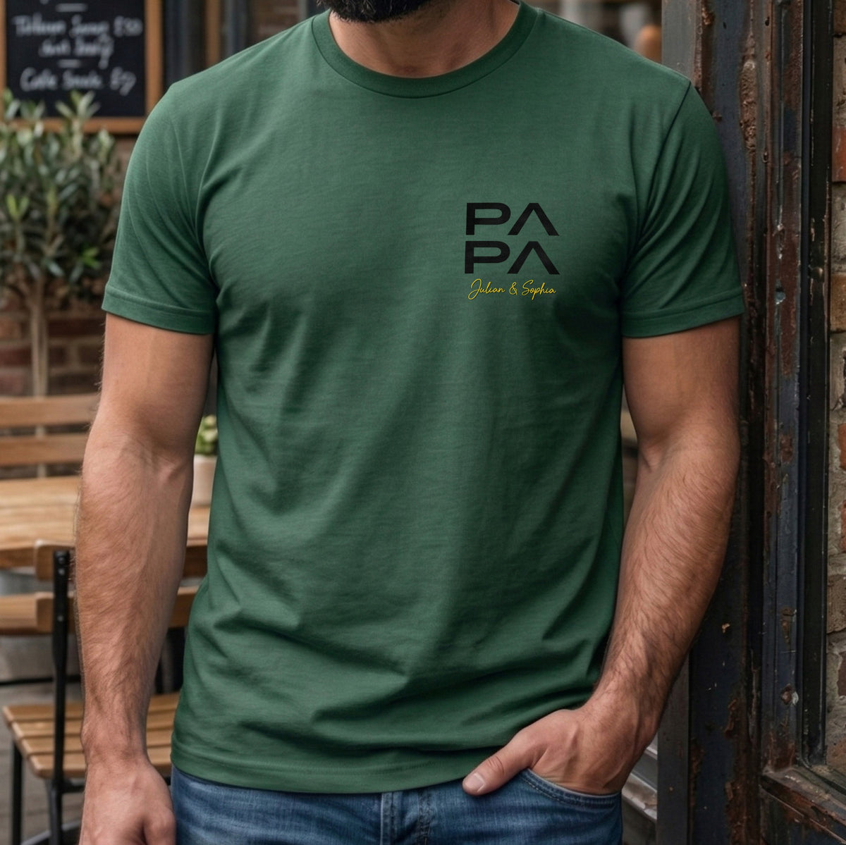 Das perfekte Geschenk für Väter: Personalisiertes Papa-Shirt mit Namen der Kinder