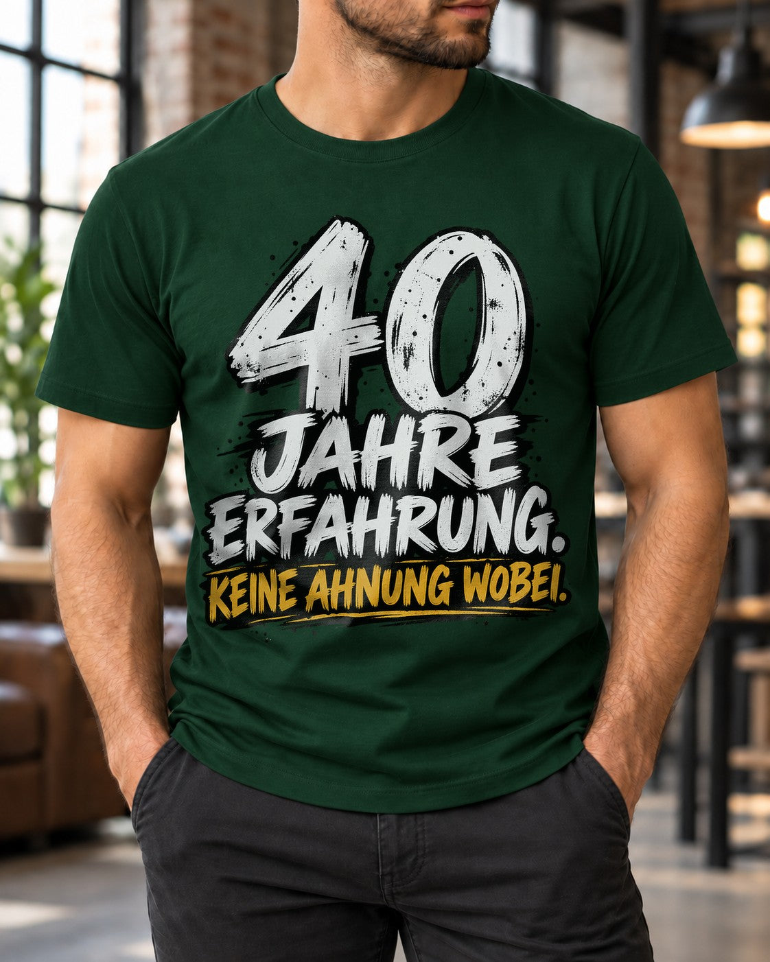 40 años de experiencia No tengo ni idea De qué Camiseta de hombre Divertida Cumpleaños 40 Regalo para hombres Camiseta con frase Negra