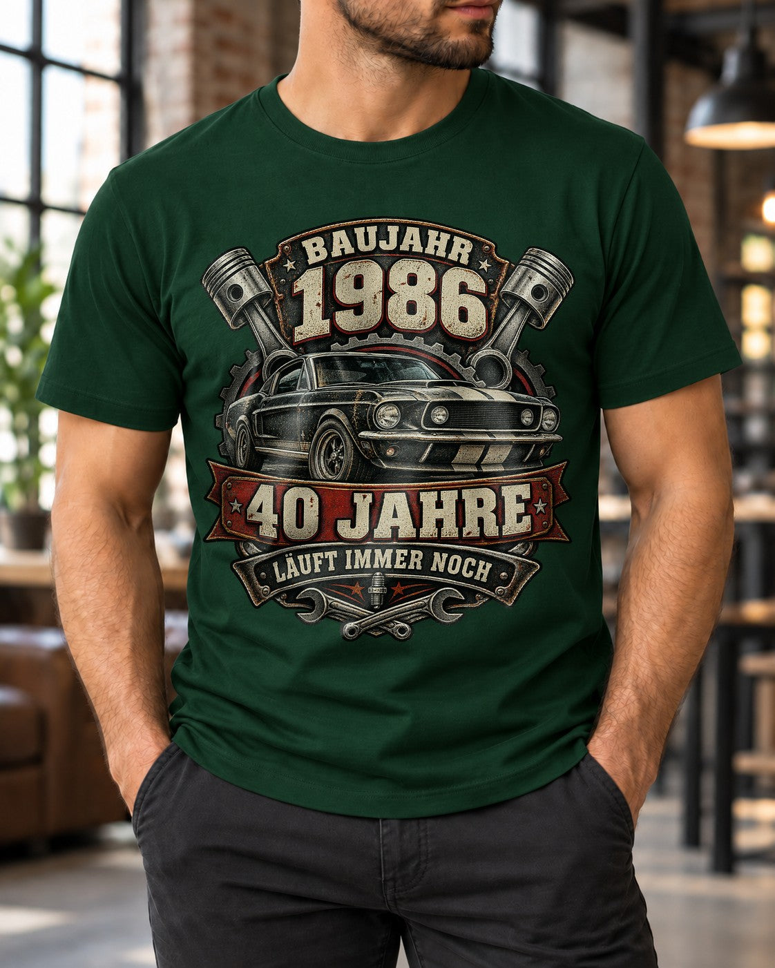 Baujahr 1986 40 Jahre läuft immer noch T-Shirt Herren, Geburtstag 40, Auto Schrauber Vintage Geschenk
