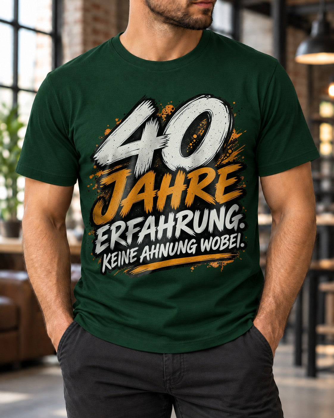 40 años de experiencia Ni idea de qué Camiseta divertida Cumpleaños Hombre Regalo para el 40.º cumpleaños Camiseta con mensaje para hombres