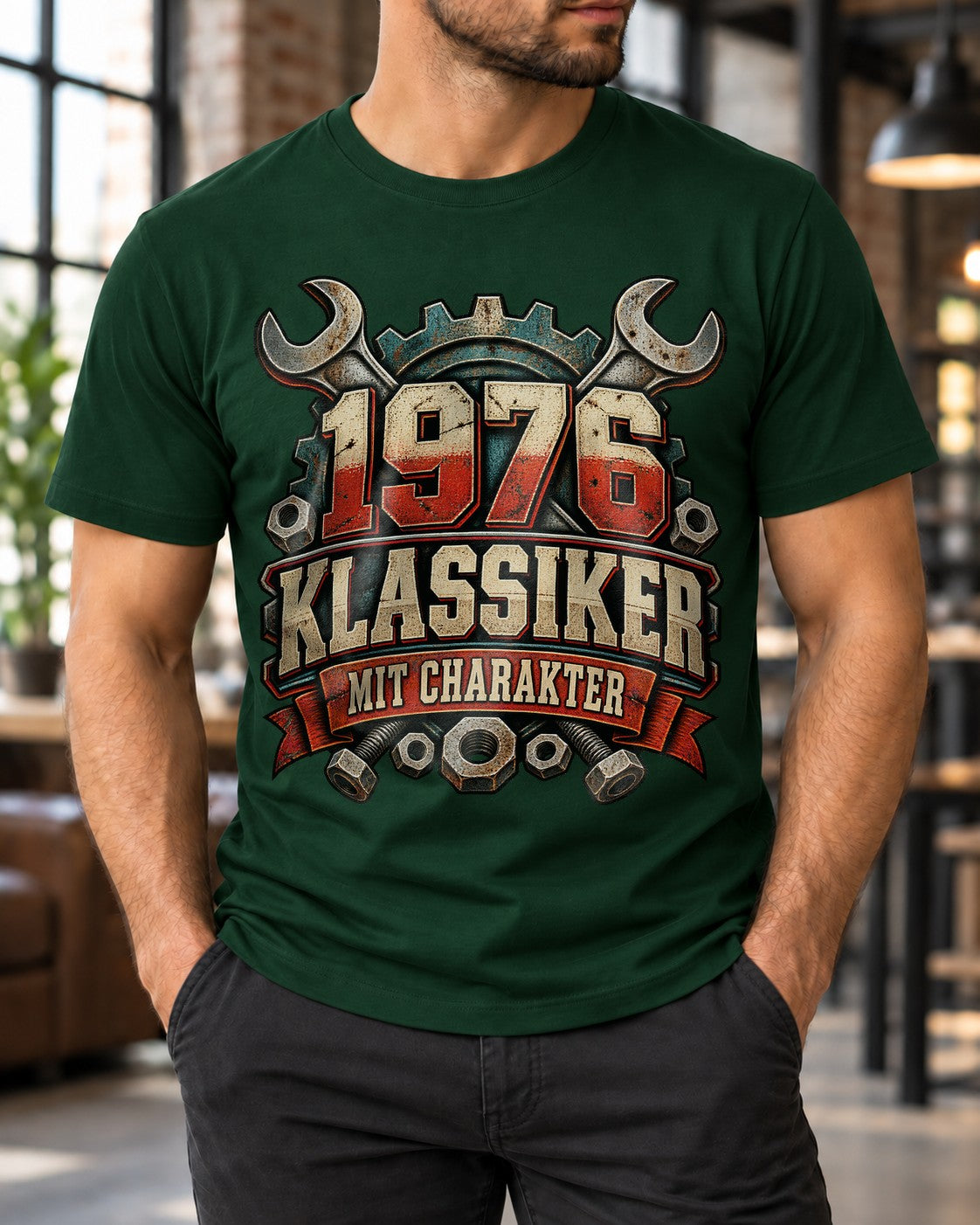 1976 Klassiker mit Charakter T-Shirt, Vintage Schrauber Geburtstag Shirt, Mechaniker Geschenk Herren Damen