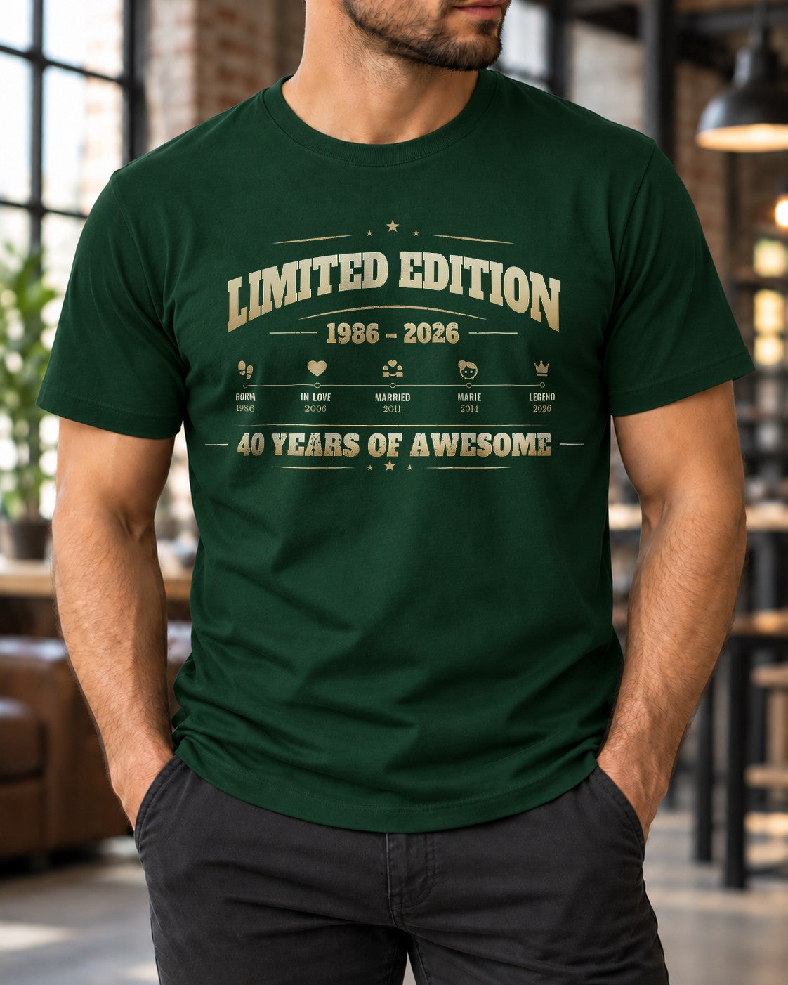 Limited Edition Geburtstag Shirt personalisiert mit Namen Jahr und Alter im Vintage Look