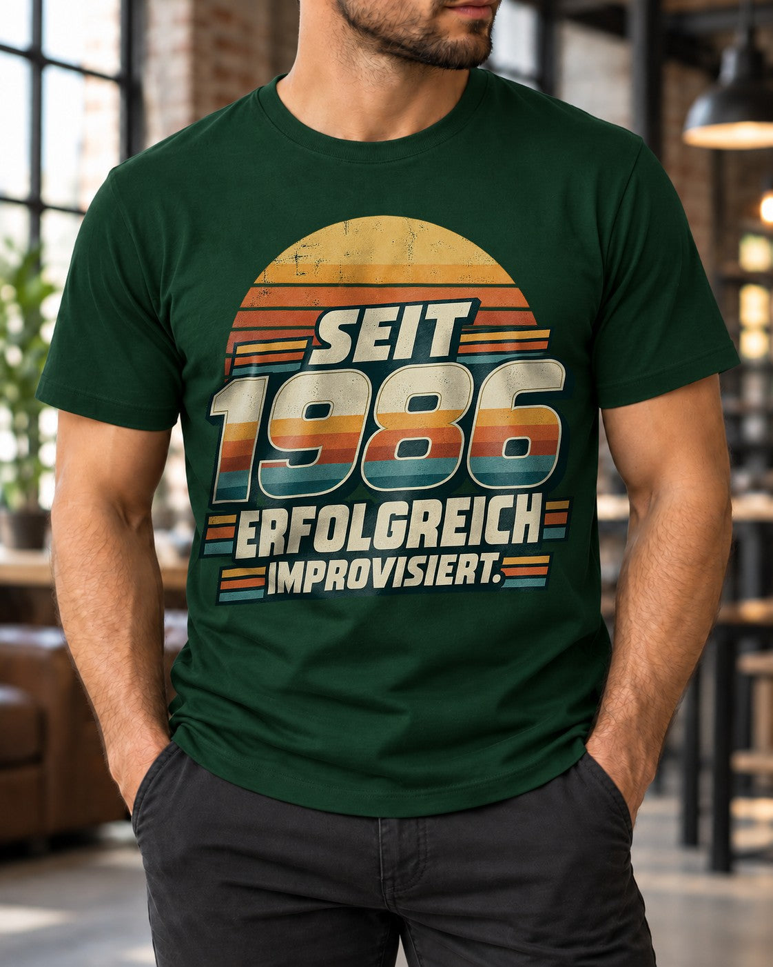 Seit 1986 erfolgreich improvisiert T-Shirt Herren Retro Geburtstag Shirt Jahrgang 1986 Vintage Geschenk 39. Geburtstag