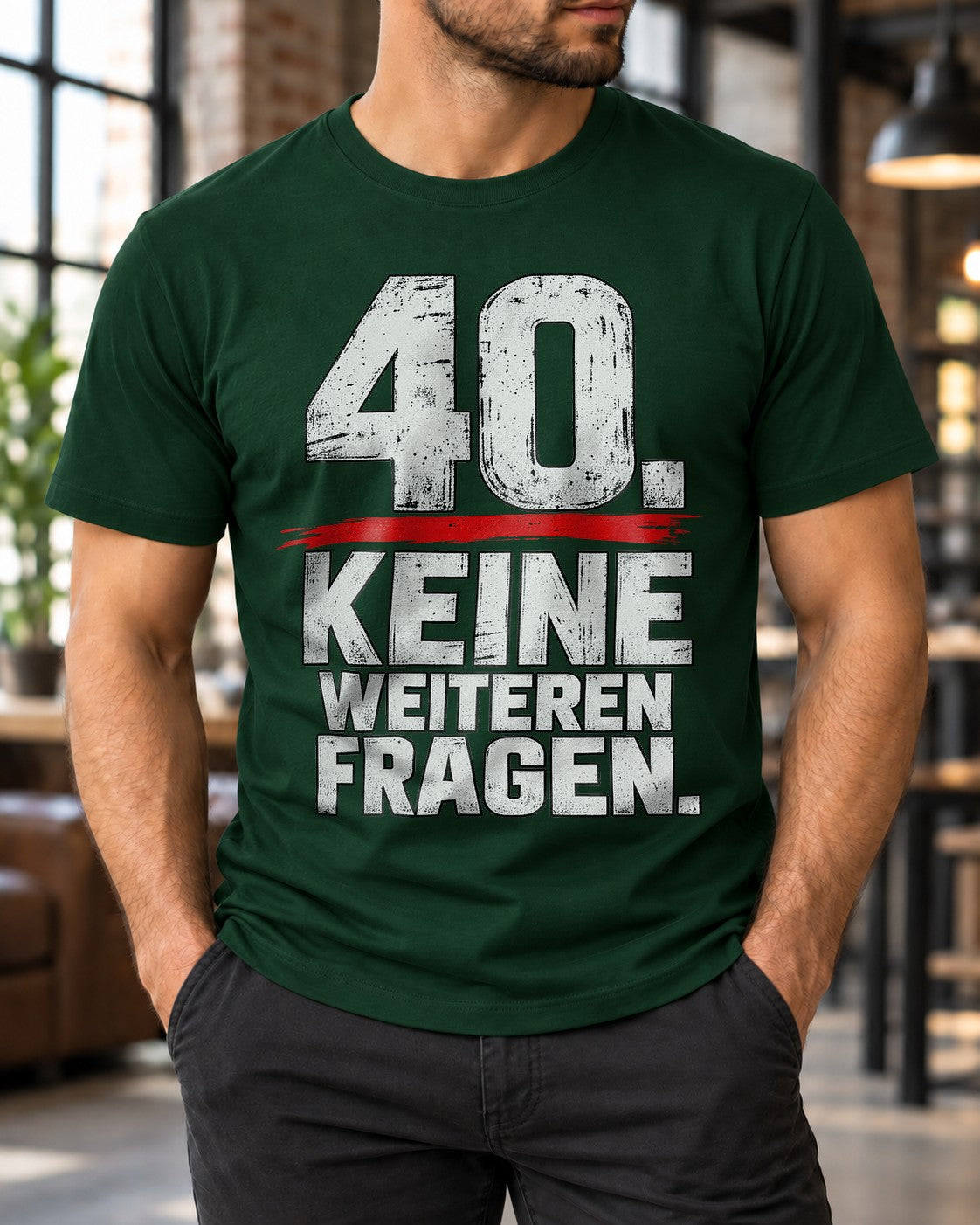 40 No más preguntas Camiseta para hombre, camiseta divertida de 40 cumpleaños, regalo para el cuadragésimo, camiseta divertida con mensaje