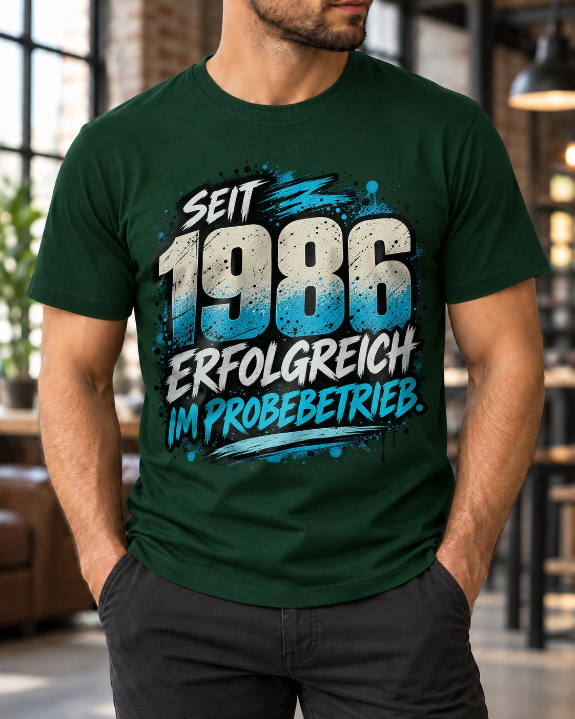 Seit 1986 erfolgreich im Probebetrieb T-Shirt Herren, 39 Geburtstag Shirt lustig, Jahrgang 1986 Geschenk Mann
