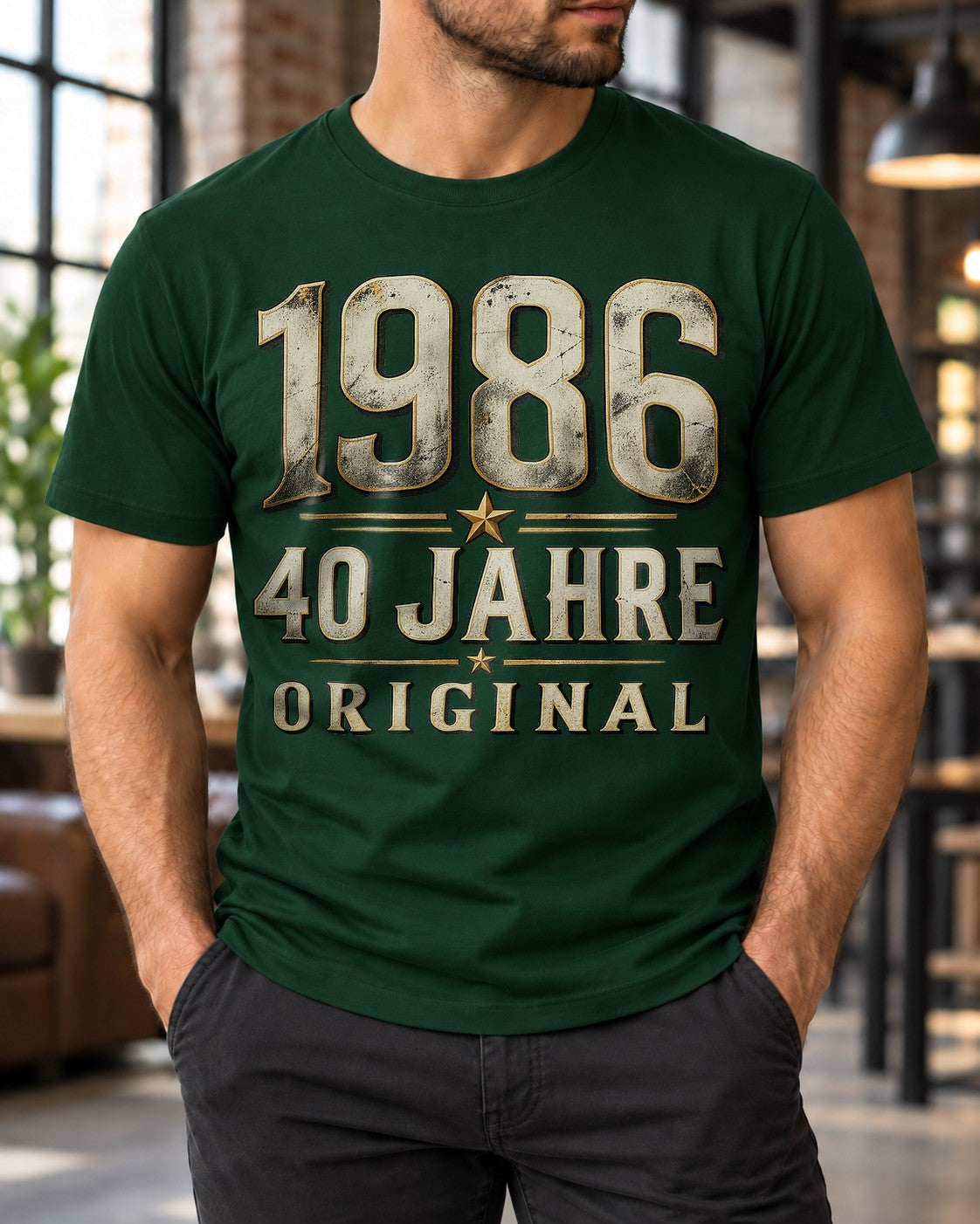1986 40 Jahre Original T-Shirt Herren, Vintage Geburtstag Shirt 40. Geburtstag Geschenk Mann, Jahrgang 1986 Tee