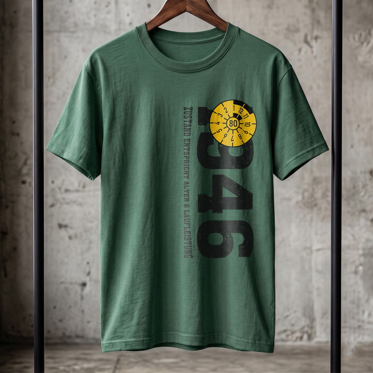 80. Geburtstag T-Shirt 1946 - "Zustand entspricht Alter & Laufleistung" - Personalisiertes Oldtimer Geschenk für Männer