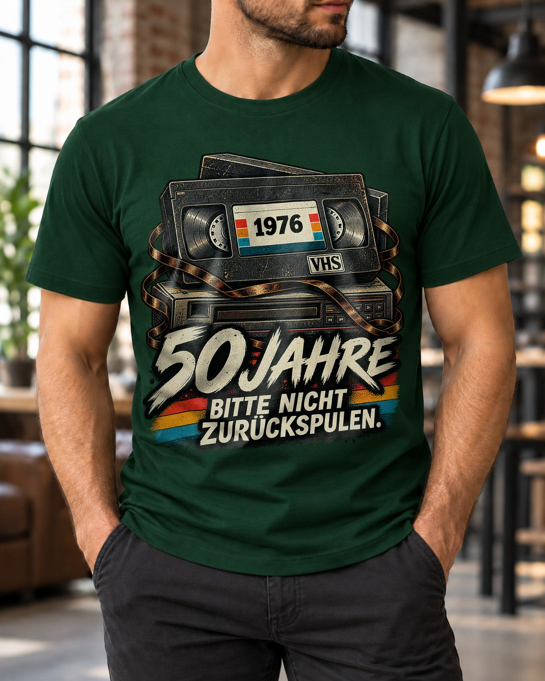 50 Jahre Bitte Nicht Zurückspulen T-Shirt 1976 VHS Retro Geburtstag Geschenk Herren Damen Vintage