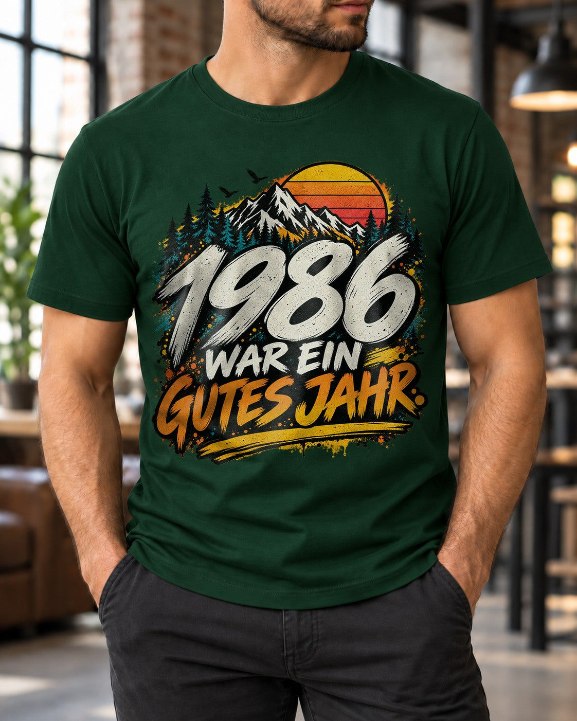 1986 war ein gutes Jahr T-Shirt Herren Retro Vintage Geburtstag 39 Geschenk Jahrgang 1986 Bergmotiv Funshirt