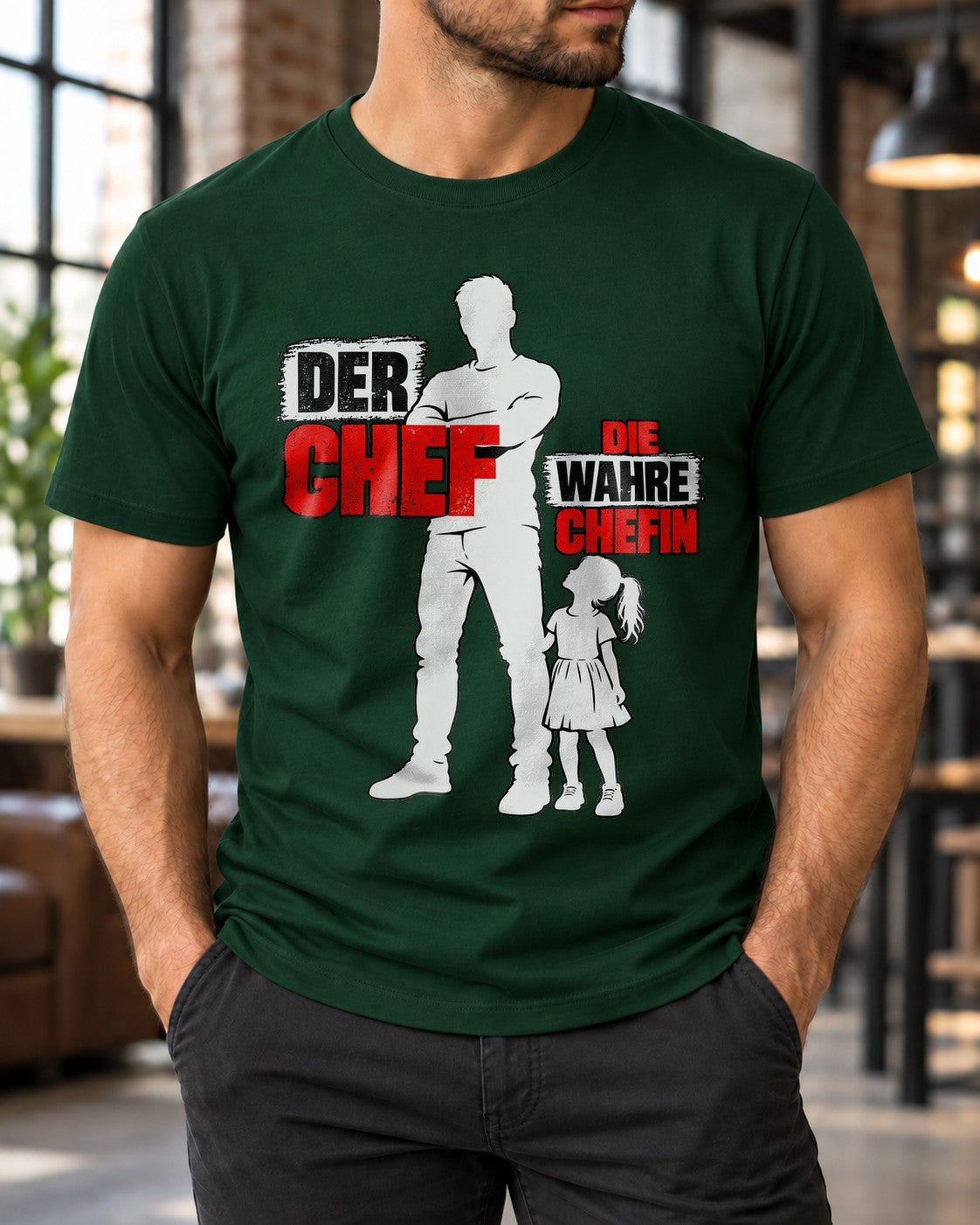 Camiseta "El jefe", "La verdadera jefa", divertida, para papá e hija, regalo del Día del Padre, frase familiar para hombre
