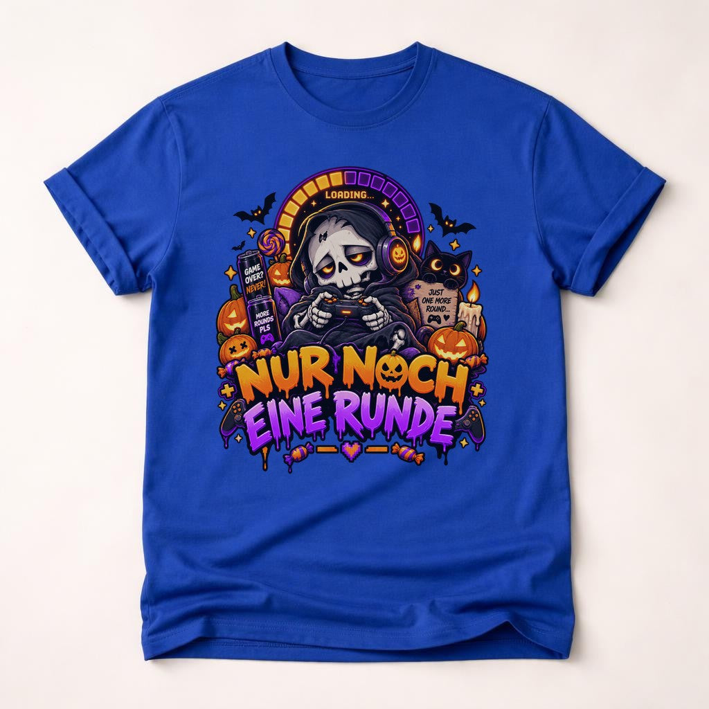Camiseta "Solo una partida más", diseño de calavera para gamer, regalo divertido de Halloween para hombre y unisex