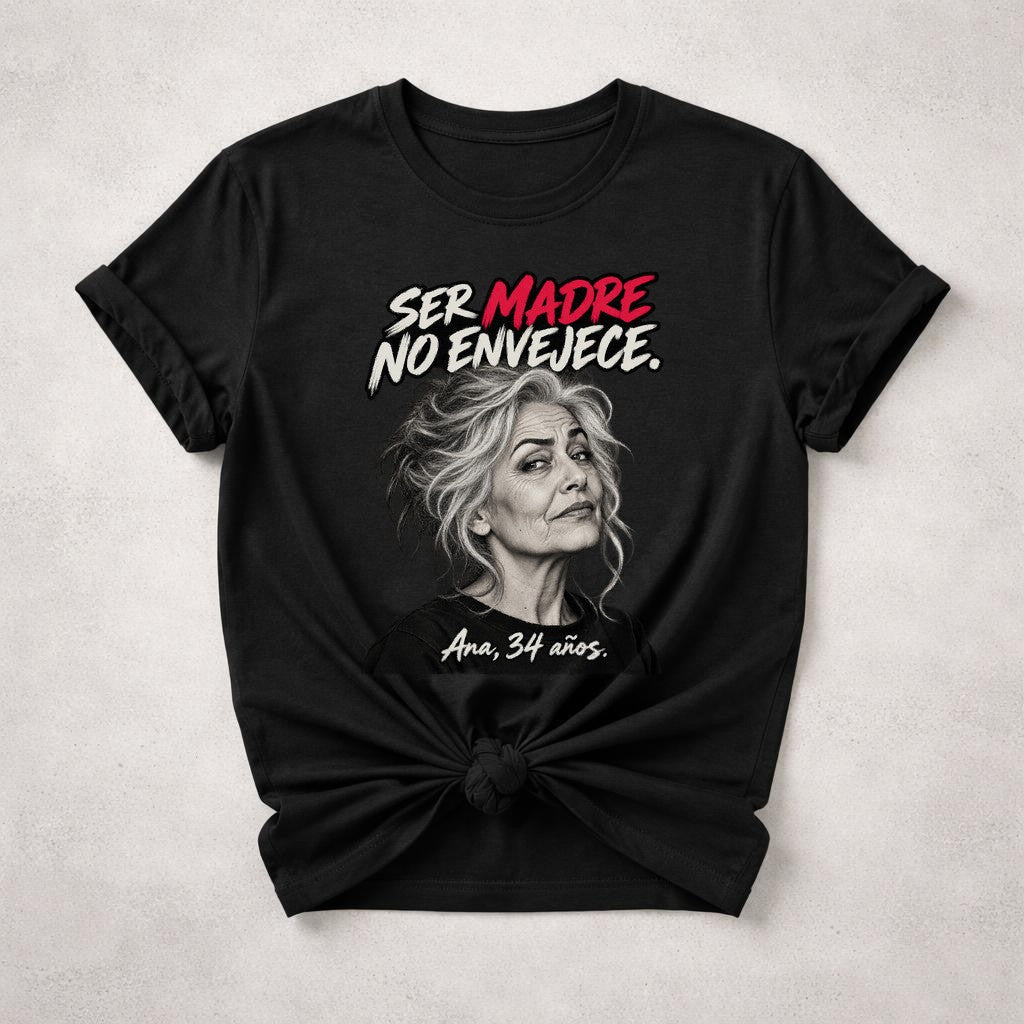 Ser Madre No Envejece T-Shirt Damen, Lustiges Mama Shirt Spanisch, Oversized Muttertag Geschenk, Schwarzes Statement Tee