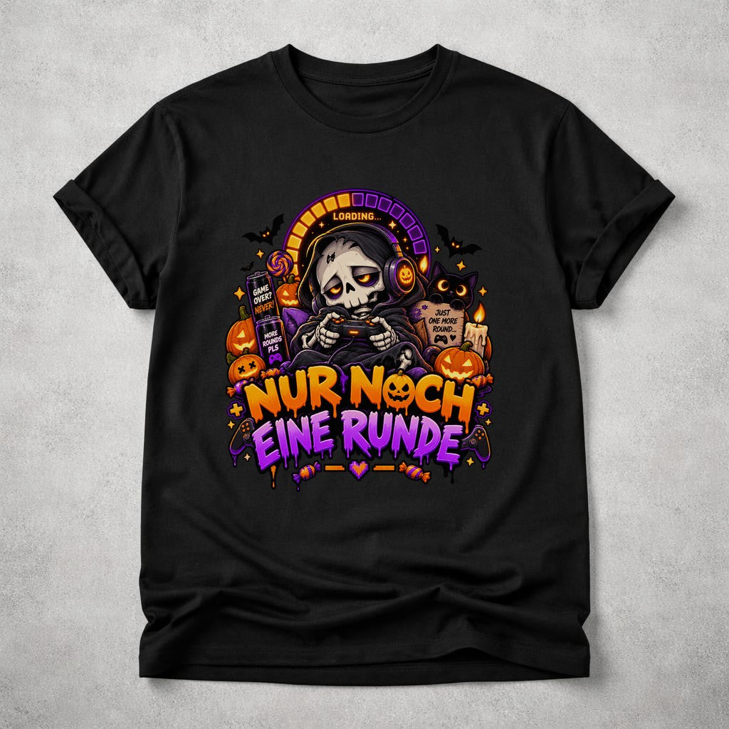 Camiseta "Solo una partida más", diseño de calavera para gamer, regalo divertido de Halloween para hombre y unisex