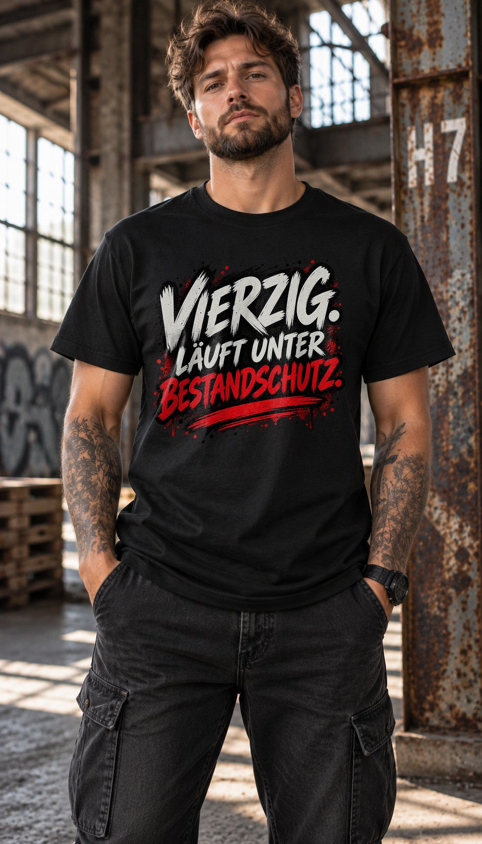 Camiseta divertida para el 40. cumpleaños de hombre – Camiseta con la frase «Los cuarenta tienen derecho de autor» negra, regalo para hombre
