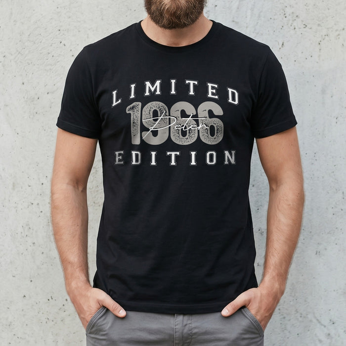 60. Geburtstag Geschenk Männer 1966 T-Shirt Personalisiert Name Limited Edition Vintage Look Wunschjahr Herren Shirt 60 Jahre Original