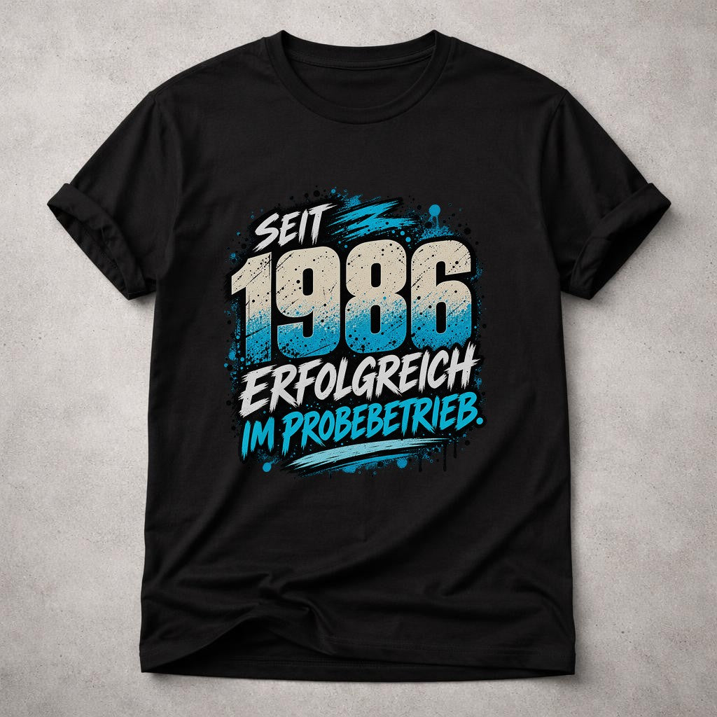 Seit 1986 erfolgreich im Probebetrieb T-Shirt Herren, 39 Geburtstag Shirt lustig, Jahrgang 1986 Geschenk Mann