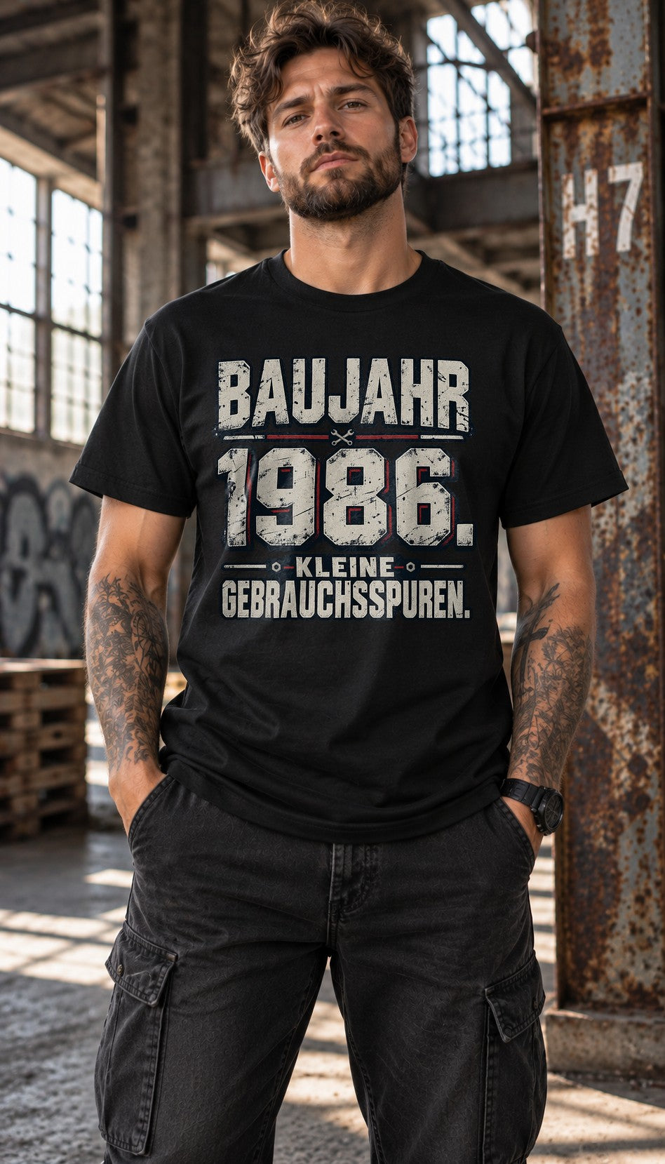 Baujahr 1986 Kleine Gebrauchsspuren T-Shirt Herren Vintage Geburtstag Geschenk 39 Jahre Jahrgang 1986 Fun Shirt