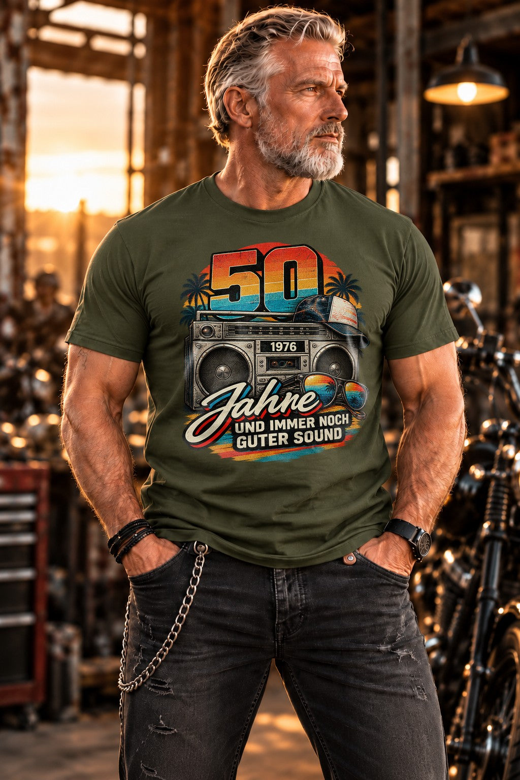 50 Jahre und immer noch guter Sound T-Shirt 1976 Geburtstag Retro Vintage Geschenk Herren Damen