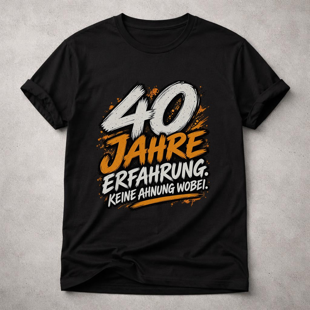 40 años de experiencia Ni idea de qué Camiseta divertida Cumpleaños Hombre Regalo para el 40.º cumpleaños Camiseta con mensaje para hombres