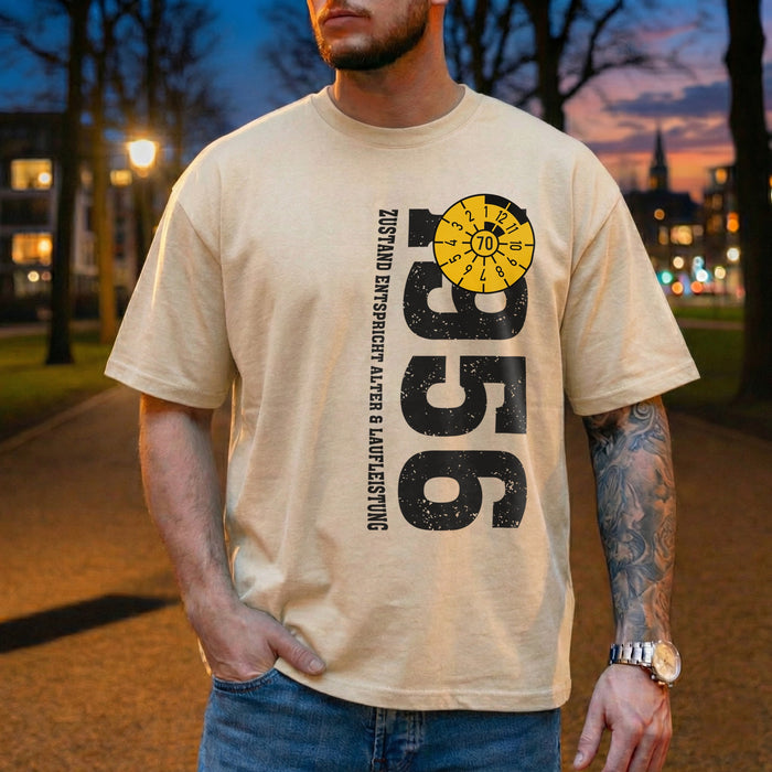 Camiseta de cumpleaños número 70 de la ITV 1956 – Año legendario – Divertido regalo de coche clásico para hombres por su setenta cumpleaños – Personalizado