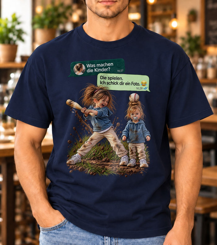 Papa T-Shirt lustig Kinder spielen Ich schick dir ein Foto Shirt, Geschenk für Papa, Papa Humor T-Shirt Damen