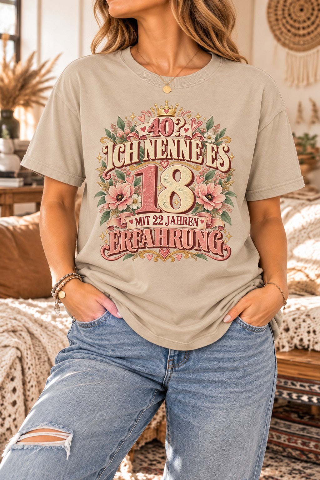 Camiseta de cumpleaños personalizada para mujer – Lo llamo edad con experiencia, año deseado y edad, regalo para mujer