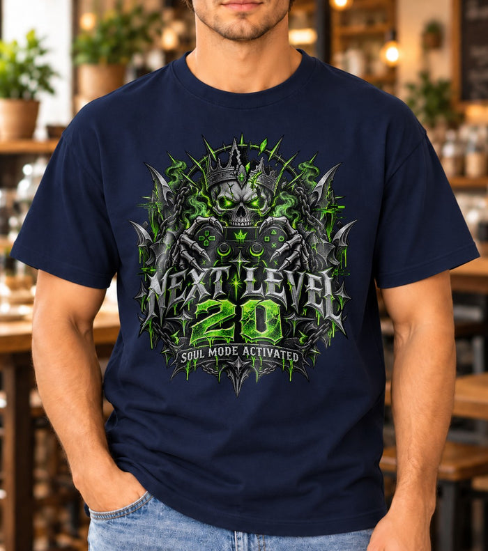 Personalisierbar Gamer Geburtstag T-Shirt Next Level Alter Shirt, Gaming Geschenk individuell für Zocker Herren