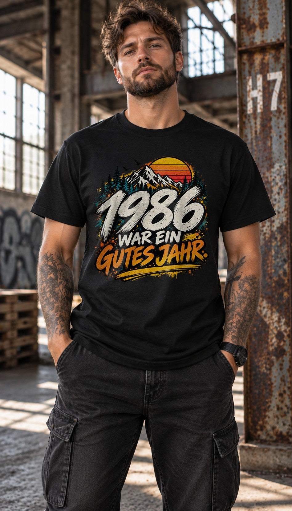 1986 war ein gutes Jahr T-Shirt Herren Retro Vintage Geburtstag 39 Geschenk Jahrgang 1986 Bergmotiv Funshirt