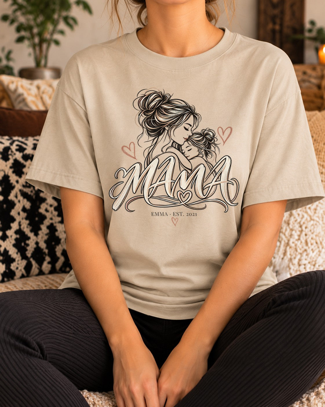 Personalisiertes Mama T-Shirt mit Name & Wunschjahr, Geschenk für Mama, Muttertags Shirt, Mama Shirt individuell