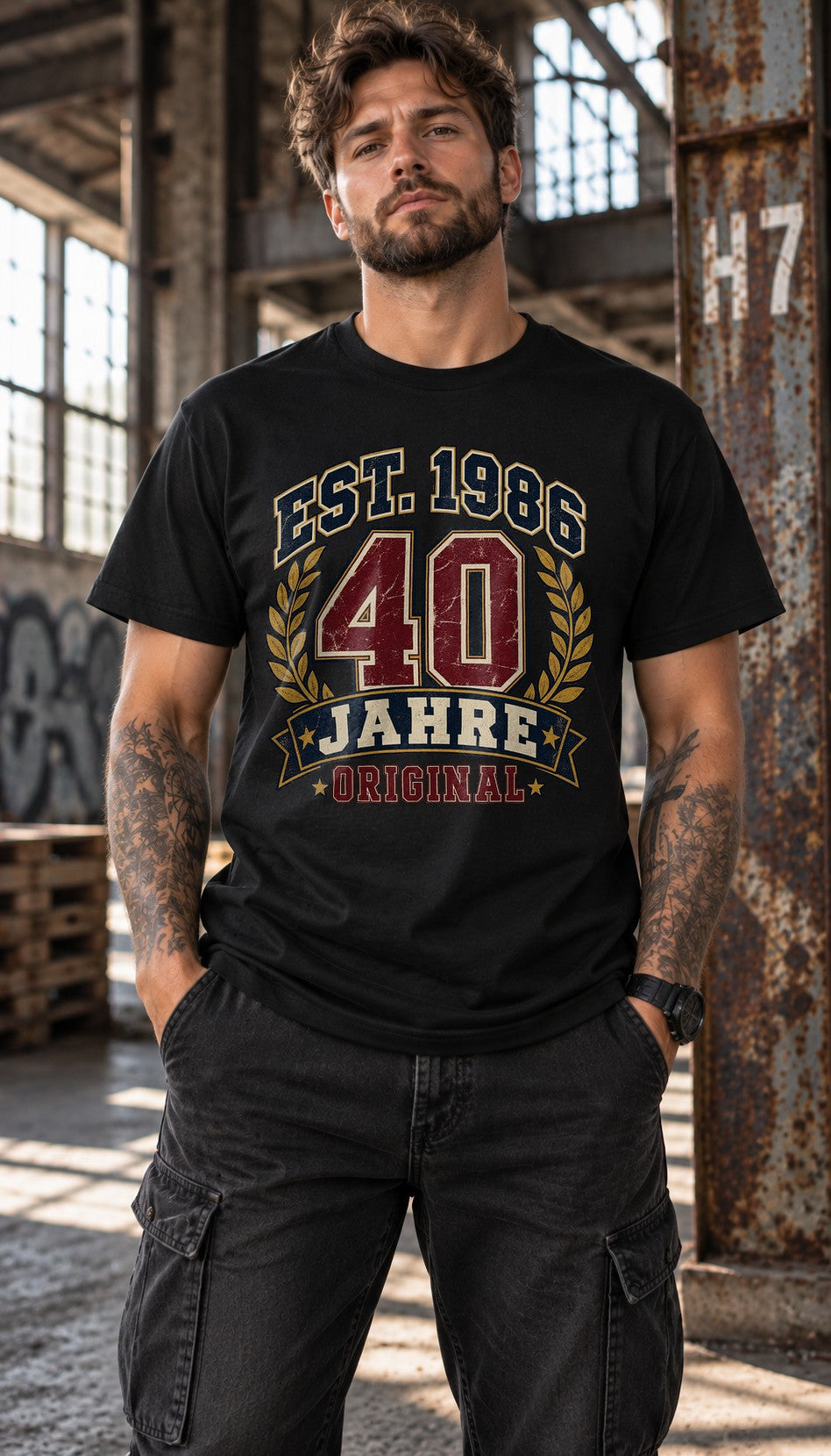 40 Jahre Original T-Shirt EST. 1986 Vintage Geburtstag Herren Geschenk 40. Geburtstag Retro Jubiläum Shirt