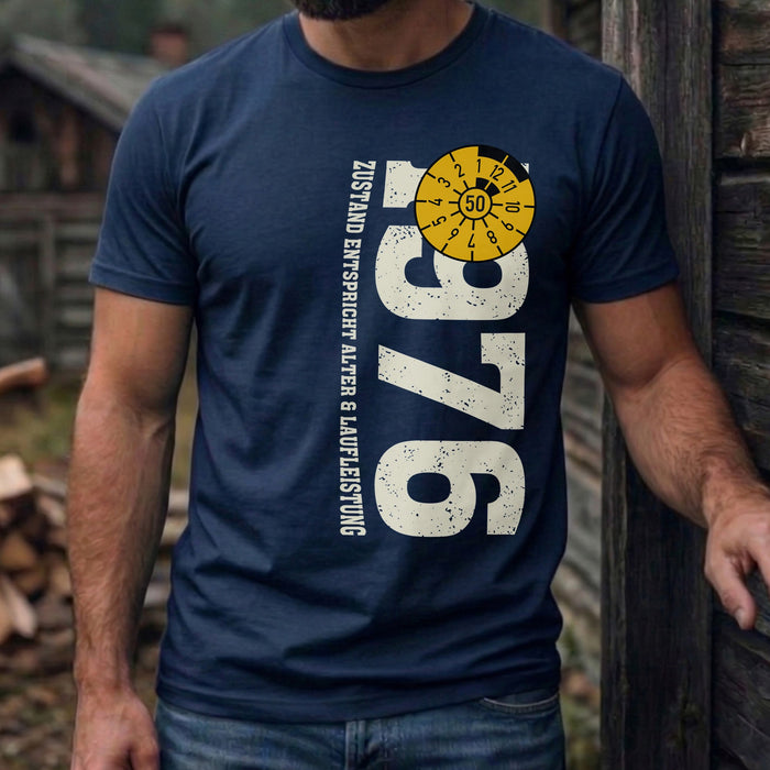 Personalisierbares 1976 T-Shirt zum 50. Geburtstag – Lustiges TÜV-Design mit Wunschjahr