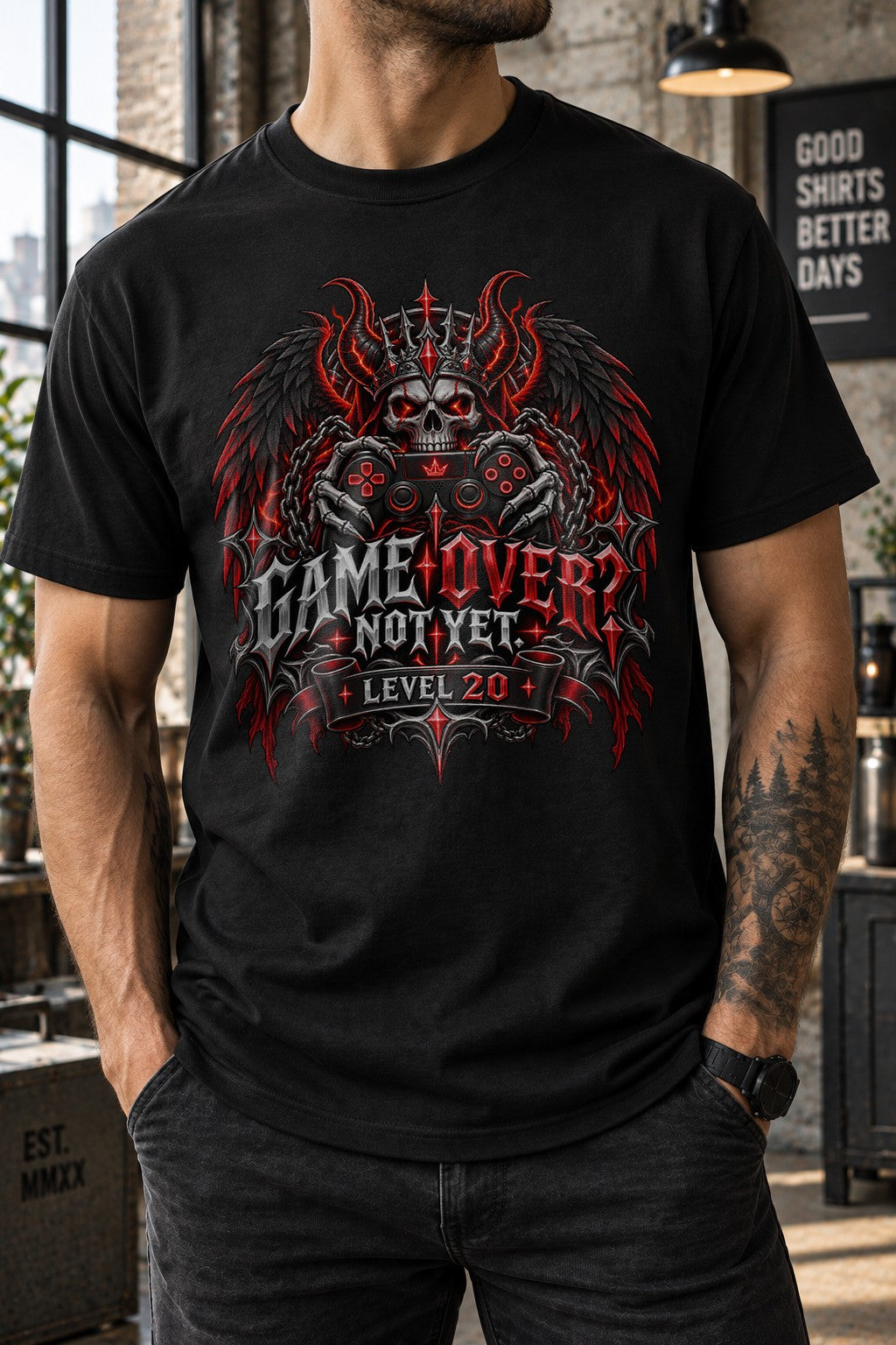 Personalisiert Gamer Geburtstag T-Shirt, Game Over Not Yet Shirt mit Alter, Gaming Geschenk für Zocker Herren