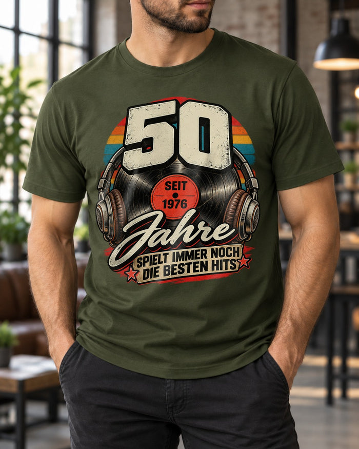50 Seit 1976 Jahre Spielt Immer Noch Die Besten Hits T-Shirt, 50. Geburtstag Retro Shirt Herren Geschenk