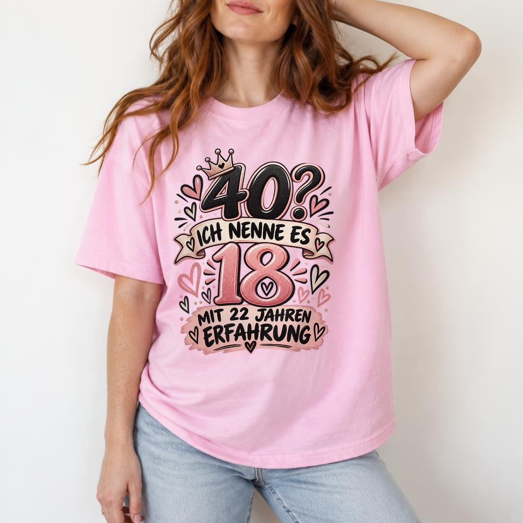 Personalisiert Geburtstags T-Shirt Damen Alter frei wählbar lustig, Birthday Shirt individuell Geschenk Frau