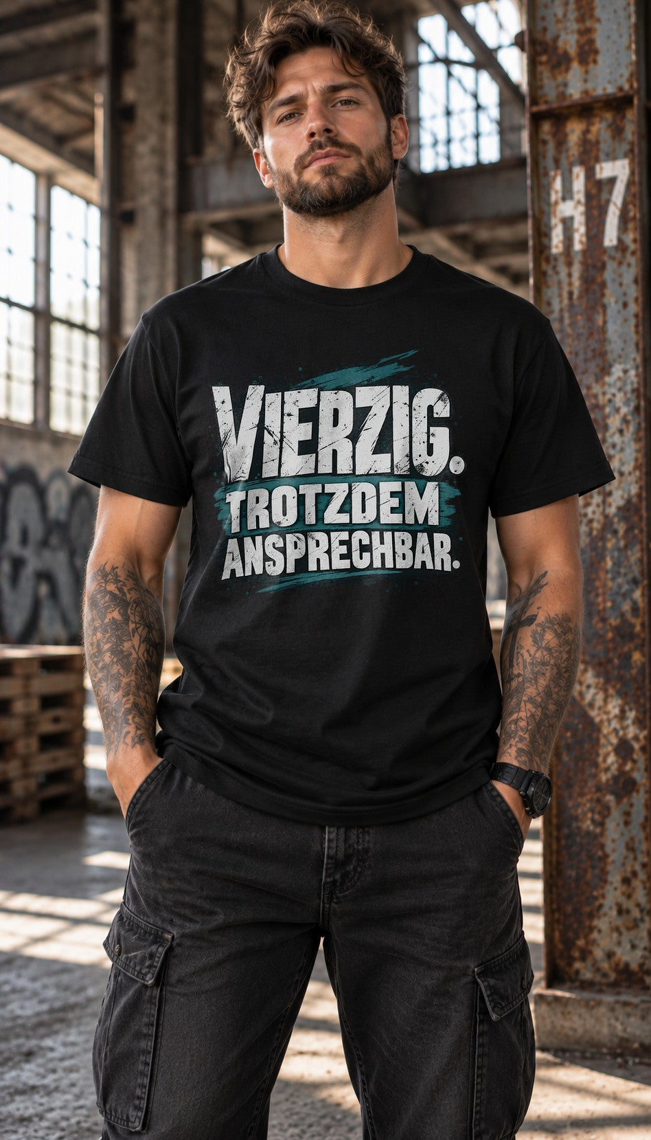 Camiseta para hombre «Cuarenta, pero aún disponible» Divertida para el 40.º cumpleaños Camiseta divertida Regalo para hombre Camiseta con mensaje Negra