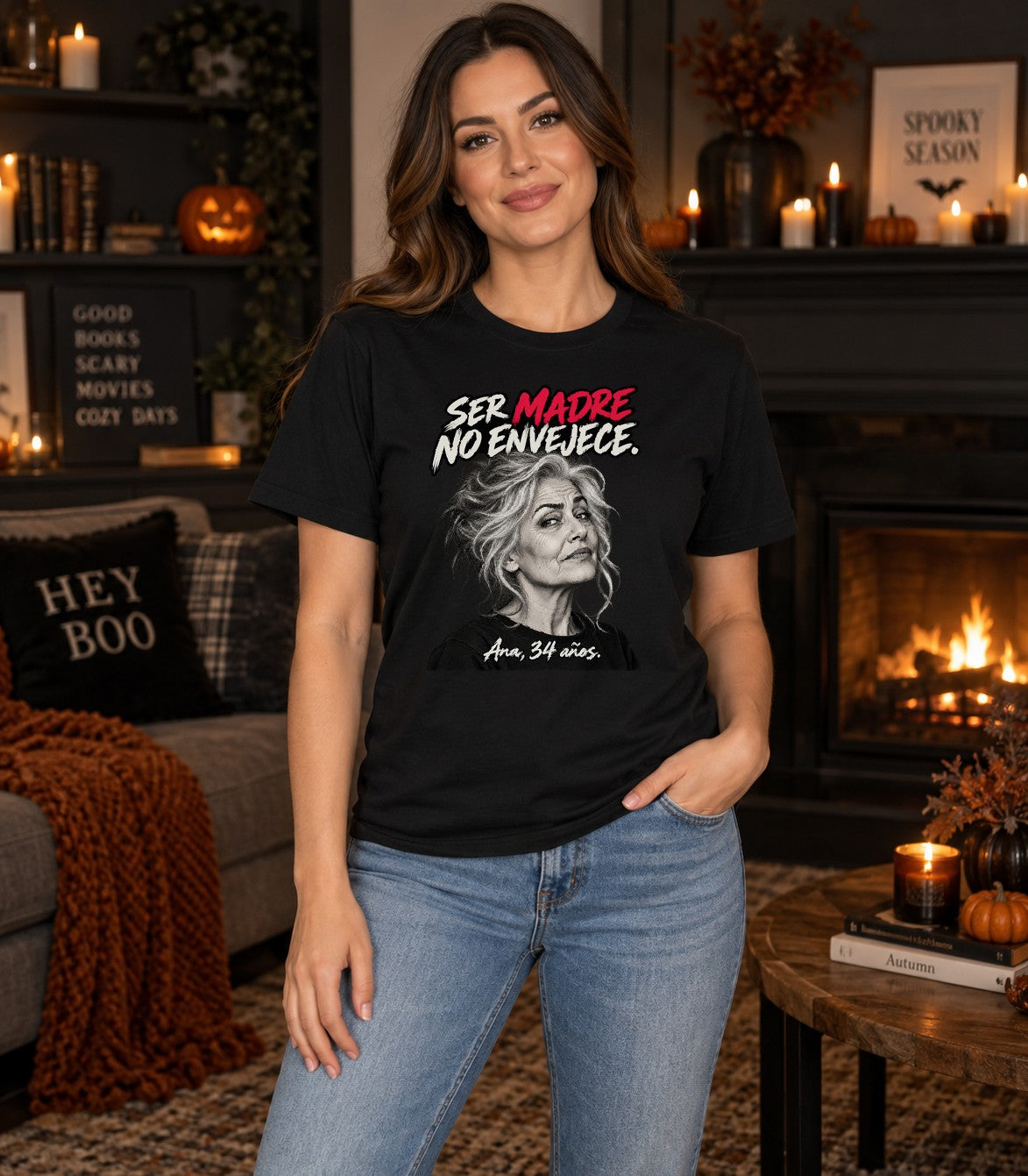 Ser Madre No Envejece T-Shirt Damen, Lustiges Mama Shirt Spanisch, Oversized Muttertag Geschenk, Schwarzes Statement Tee
